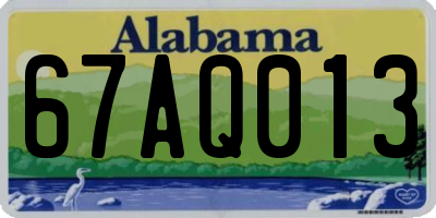 AL license plate 67AQ013