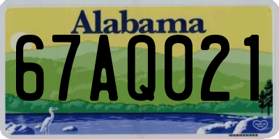 AL license plate 67AQ021