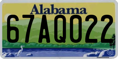 AL license plate 67AQ022