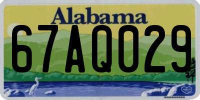AL license plate 67AQ029
