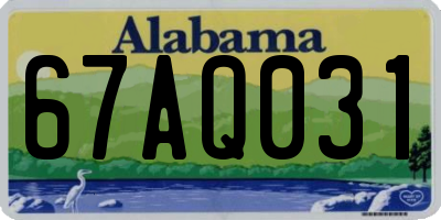 AL license plate 67AQ031