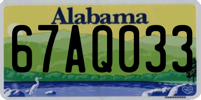 AL license plate 67AQ033