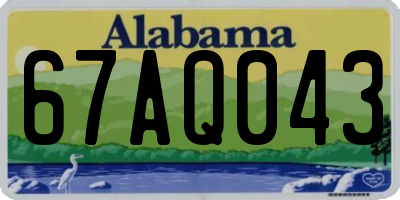 AL license plate 67AQ043