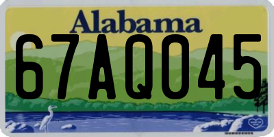 AL license plate 67AQ045