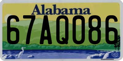 AL license plate 67AQ086