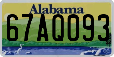 AL license plate 67AQ093