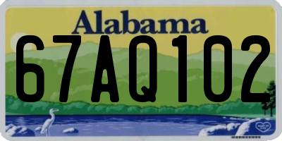 AL license plate 67AQ102