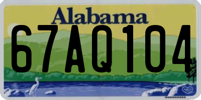 AL license plate 67AQ104
