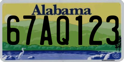 AL license plate 67AQ123
