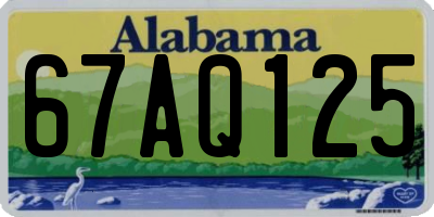 AL license plate 67AQ125