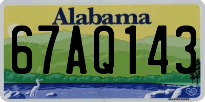 AL license plate 67AQ143