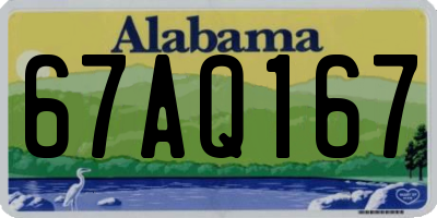AL license plate 67AQ167