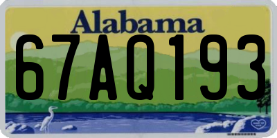 AL license plate 67AQ193