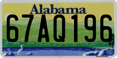 AL license plate 67AQ196