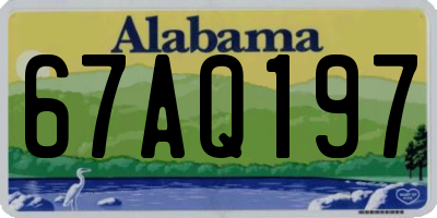 AL license plate 67AQ197
