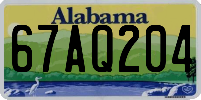 AL license plate 67AQ204