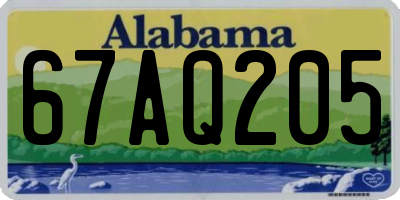 AL license plate 67AQ205