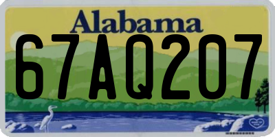 AL license plate 67AQ207