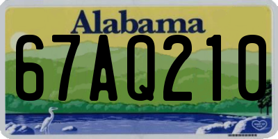 AL license plate 67AQ210