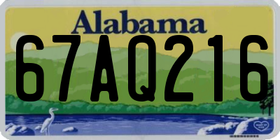 AL license plate 67AQ216