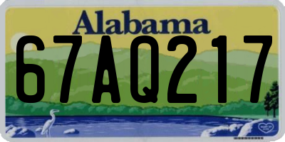 AL license plate 67AQ217