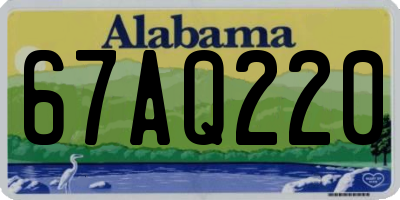 AL license plate 67AQ220