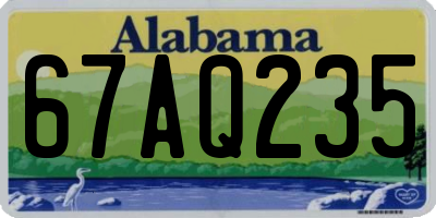 AL license plate 67AQ235