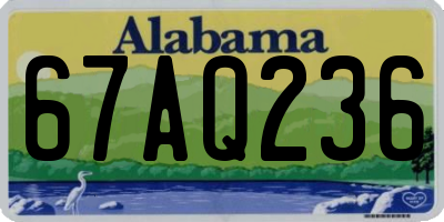 AL license plate 67AQ236
