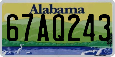 AL license plate 67AQ243