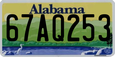 AL license plate 67AQ253