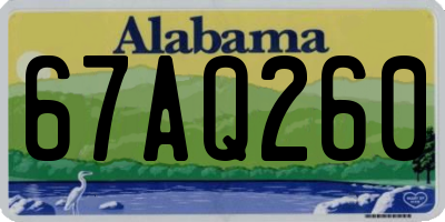 AL license plate 67AQ260