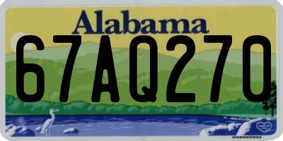 AL license plate 67AQ270