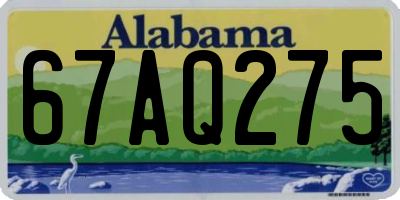 AL license plate 67AQ275