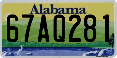 AL license plate 67AQ281