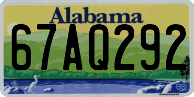 AL license plate 67AQ292