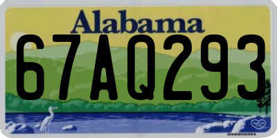 AL license plate 67AQ293