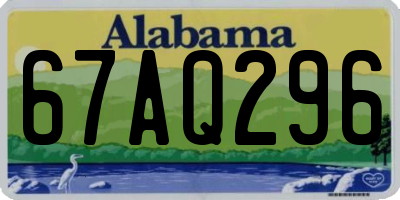 AL license plate 67AQ296