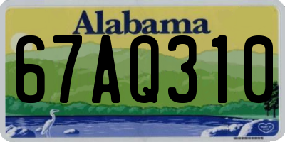AL license plate 67AQ310