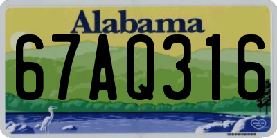 AL license plate 67AQ316