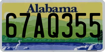 AL license plate 67AQ355