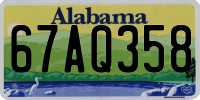 AL license plate 67AQ358