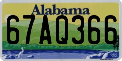 AL license plate 67AQ366