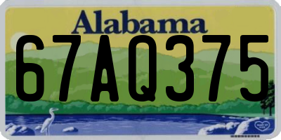 AL license plate 67AQ375