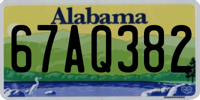 AL license plate 67AQ382