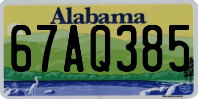AL license plate 67AQ385