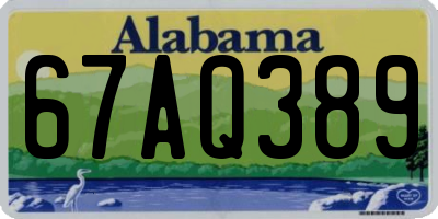 AL license plate 67AQ389