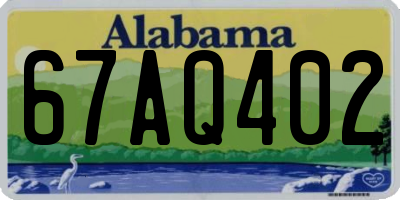 AL license plate 67AQ402