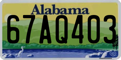 AL license plate 67AQ403