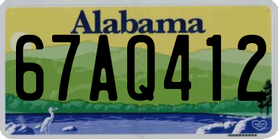 AL license plate 67AQ412
