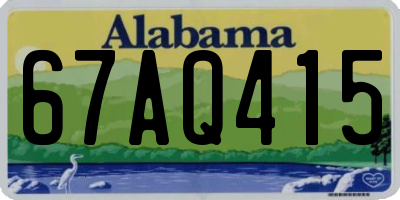 AL license plate 67AQ415